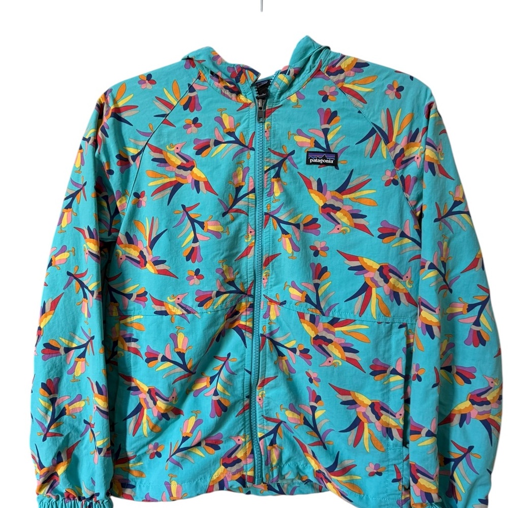 Patagonia Kids' Floral Print Jacket - Teal and Multicolor